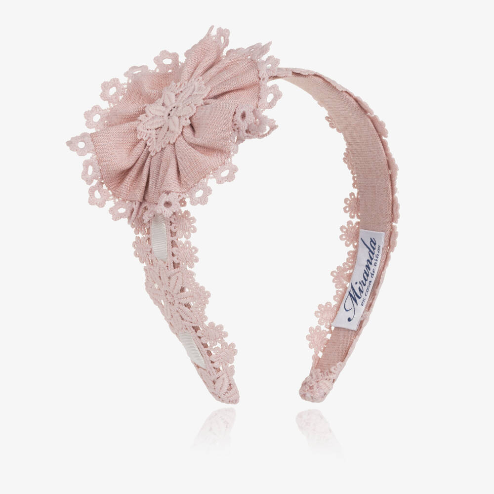 Miranda-Pink Lace Headband | Childrensalon Outlet