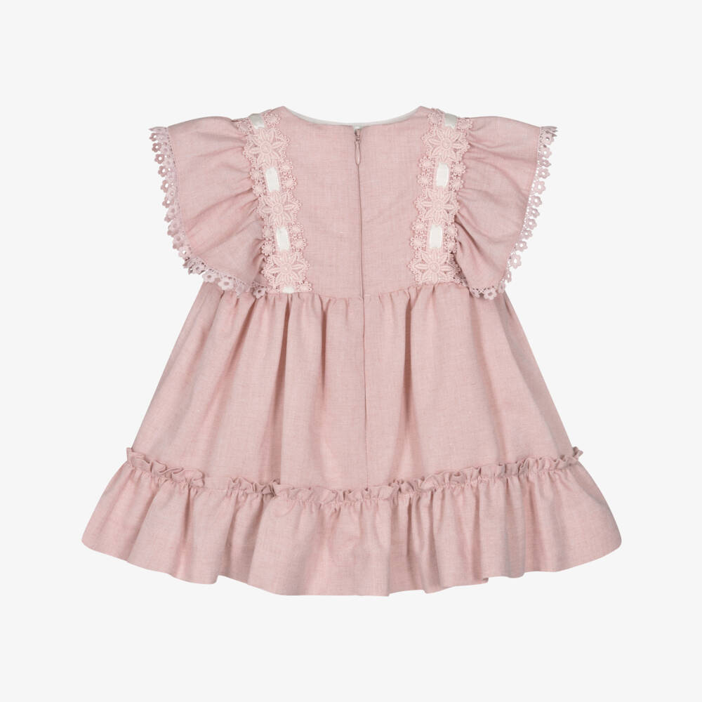 Miranda-Pink Ruffle Sleeves Dress | Childrensalon Outlet