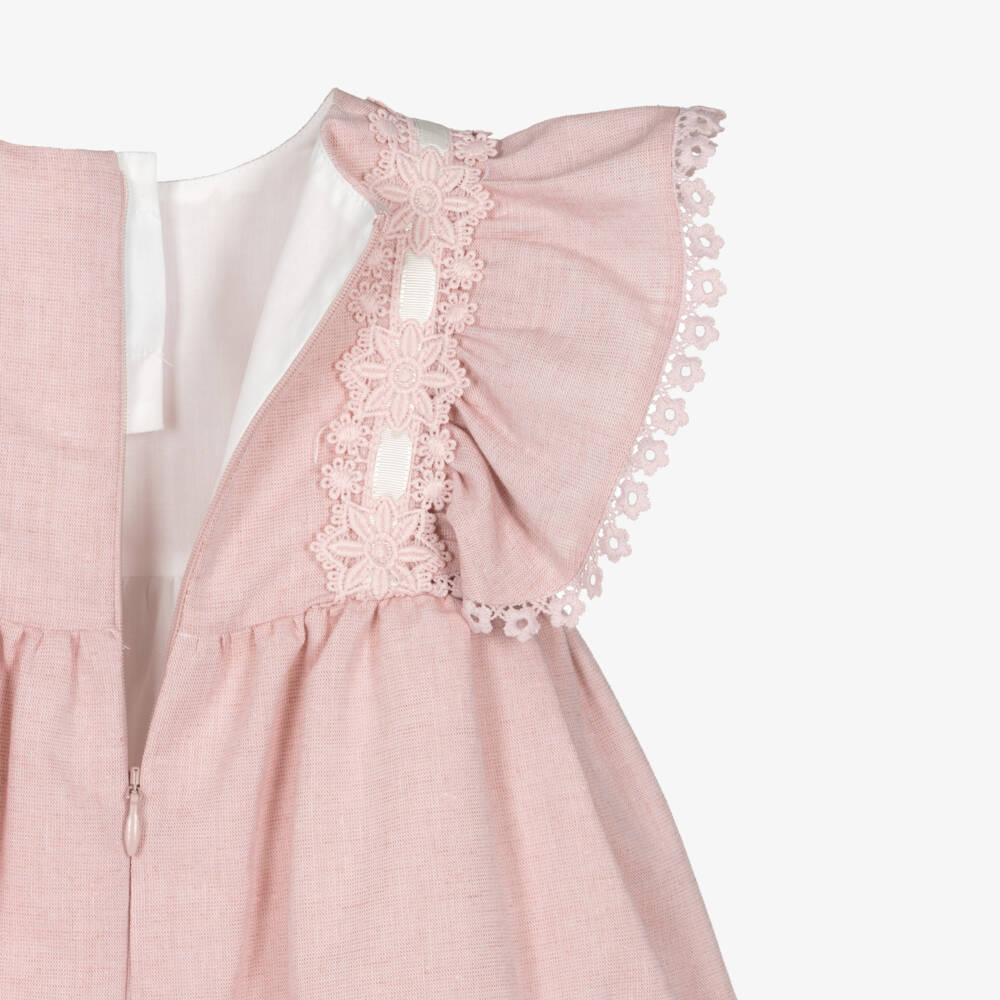 Miranda-Pink Ruffle Sleeves Dress | Childrensalon Outlet