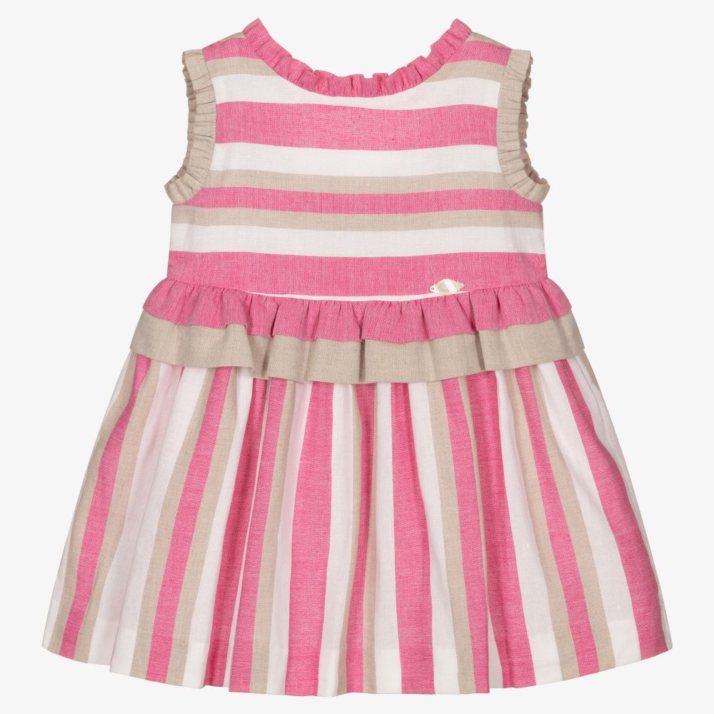 Miranda - Платье в розовую и белую полоску | Childrensalon