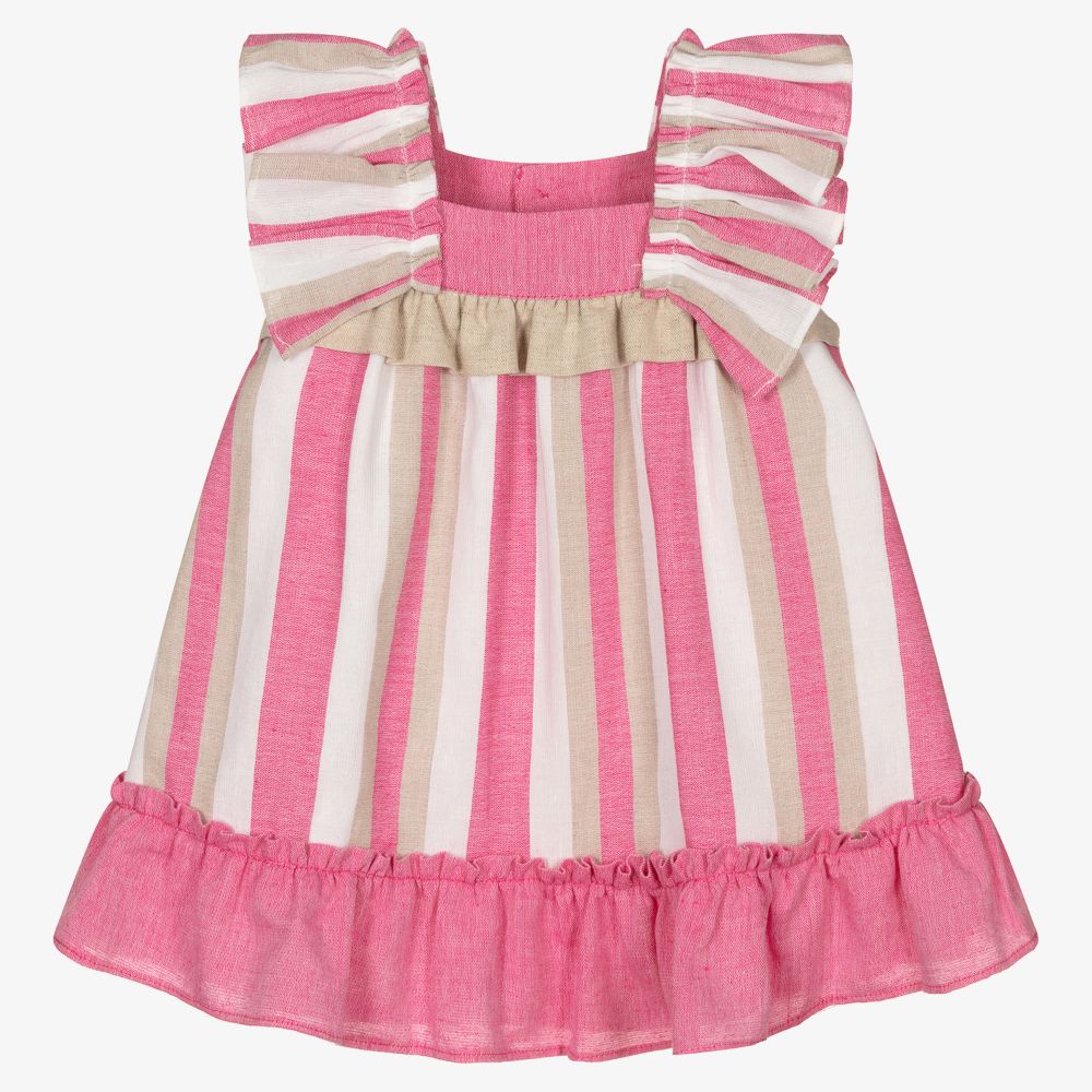 Miranda-Pink & White Striped Dress  | Childrensalon Outlet