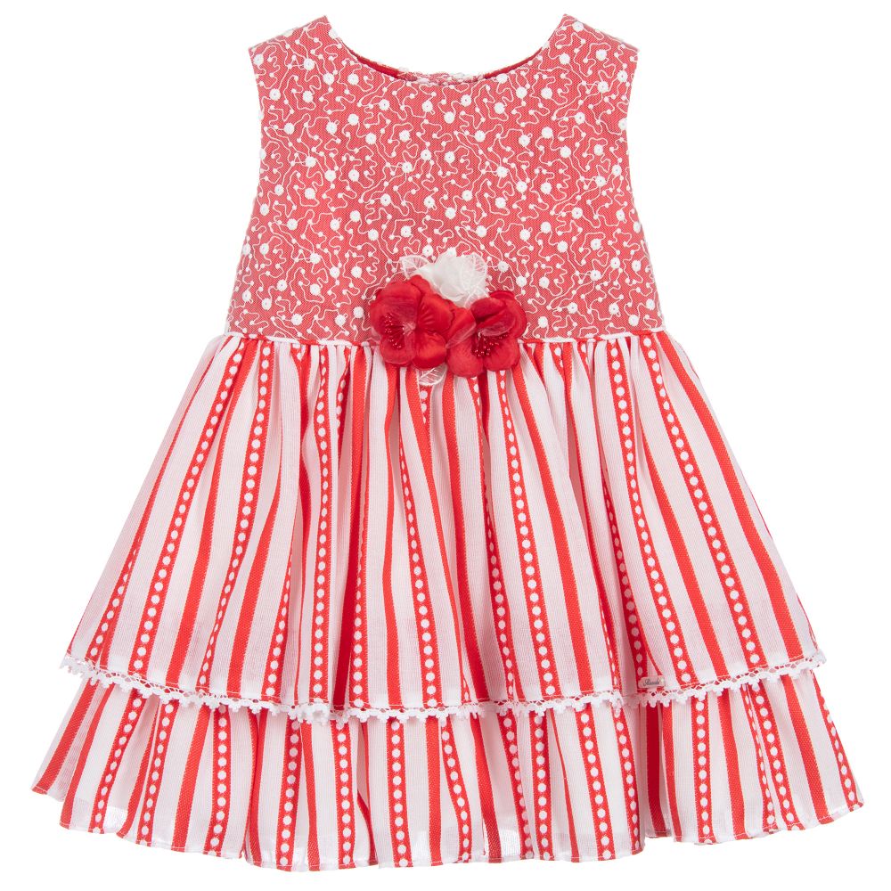 red white striped dress