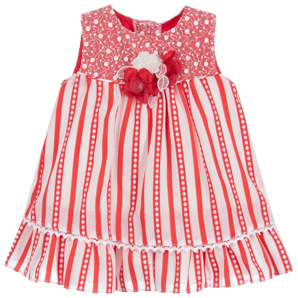 Miranda - Red & White Striped Dress | Childrensalon
