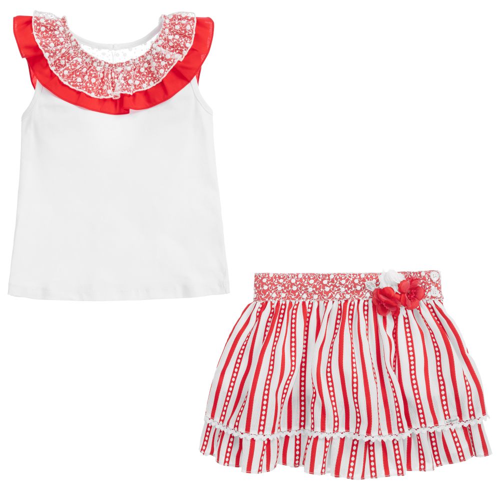 Miranda - Teen Girls Red Skirt Set | Childrensalon
