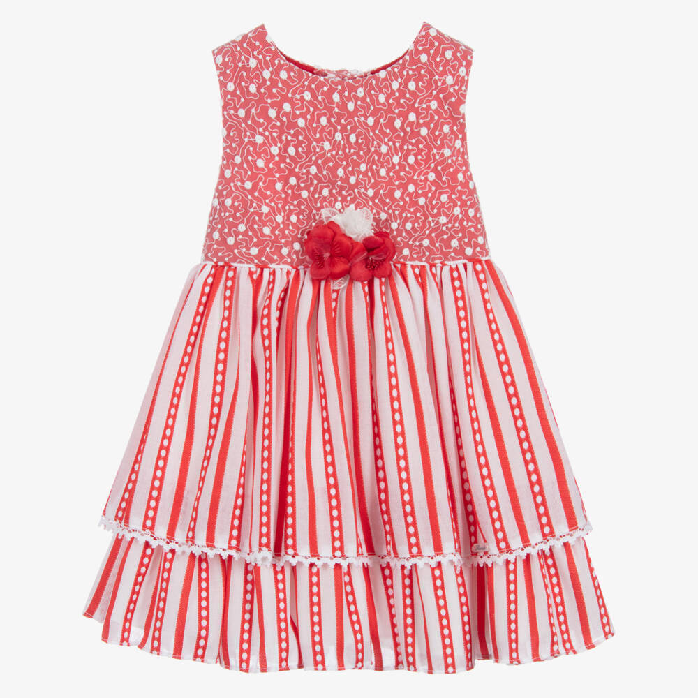 Miranda-Teen Girls Red Striped Dress | Childrensalon Outlet