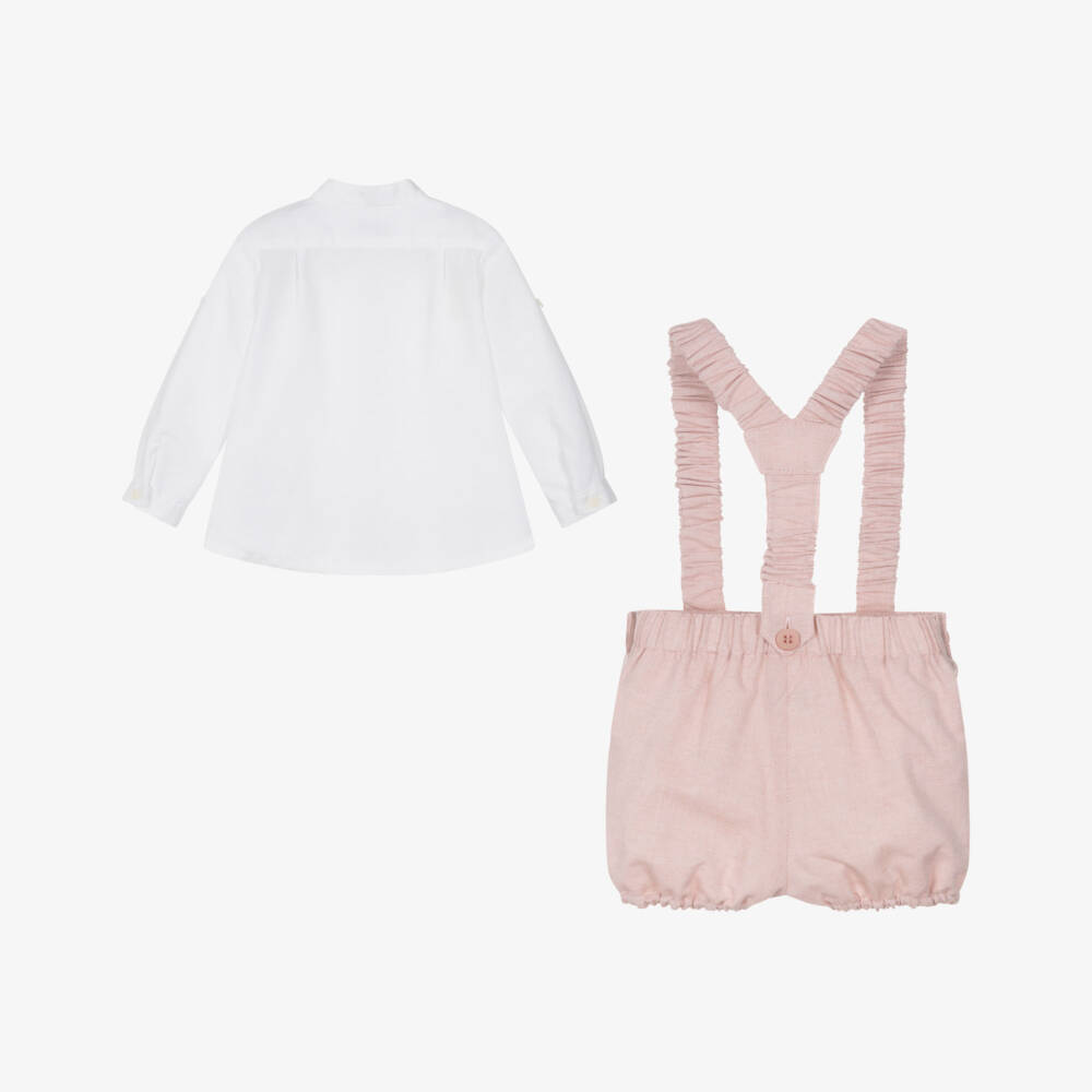 Miranda-White And Pink Short Set | Childrensalon Outlet