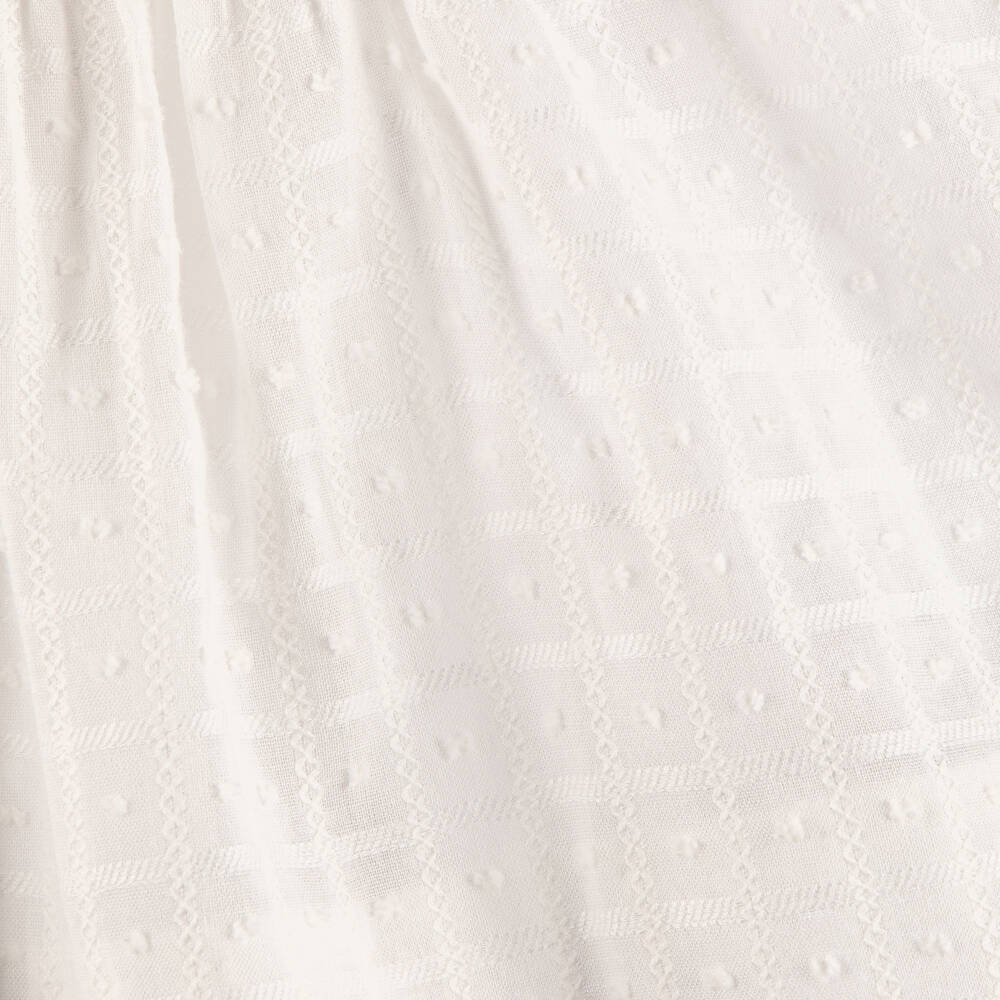 Miranda-White & Beige Cotton Dress | Childrensalon Outlet