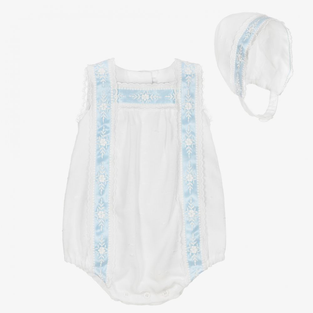 Miranda - White & Blue Lace Shortie  | Childrensalon