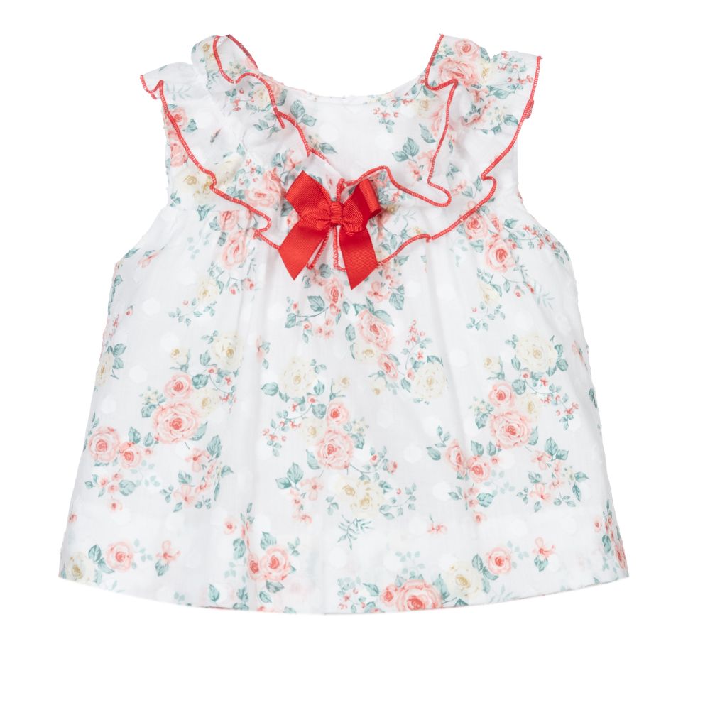 Miranda - Платье и трусики белого цвета с цветами для малышей | Childrensalon