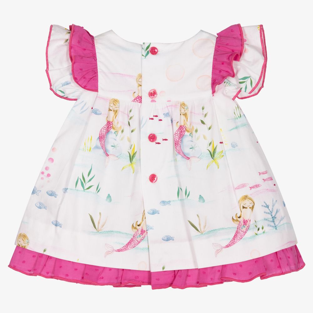 Miranda-White & Pink Mermaid Dress Set | Childrensalon Outlet