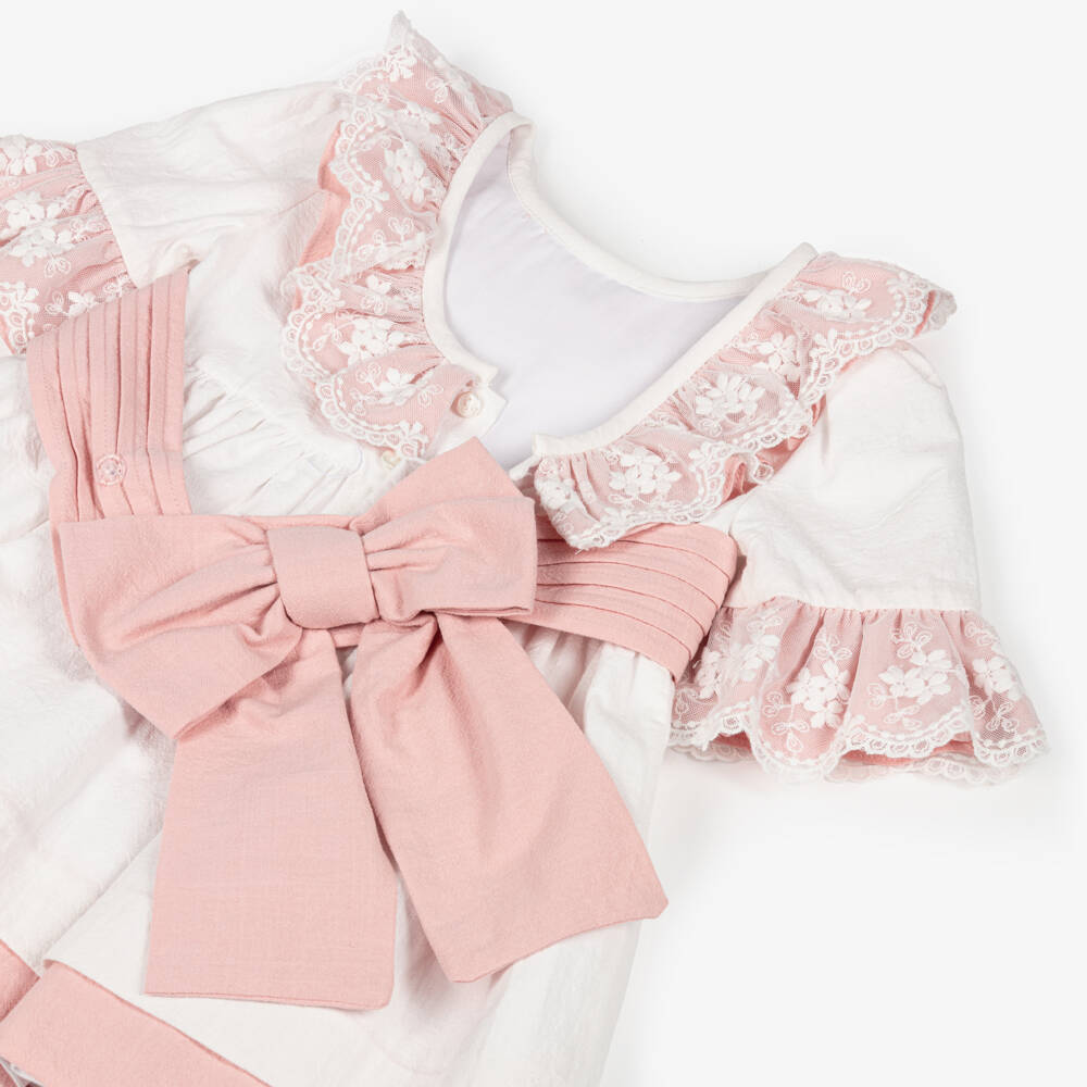 Miranda-White & Pink Ruffles Dress | Childrensalon Outlet
