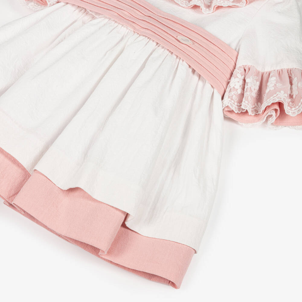 Miranda-White & Pink Ruffles Dress | Childrensalon Outlet
