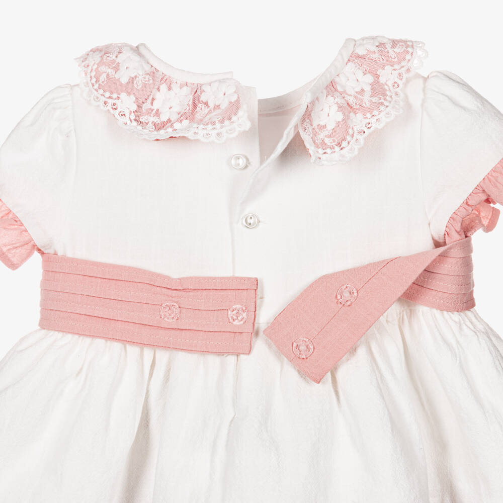 Miranda-White & Pink Ruffles Dress | Childrensalon Outlet