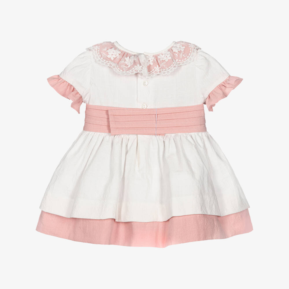 Miranda-White & Pink Ruffles Dress | Childrensalon Outlet