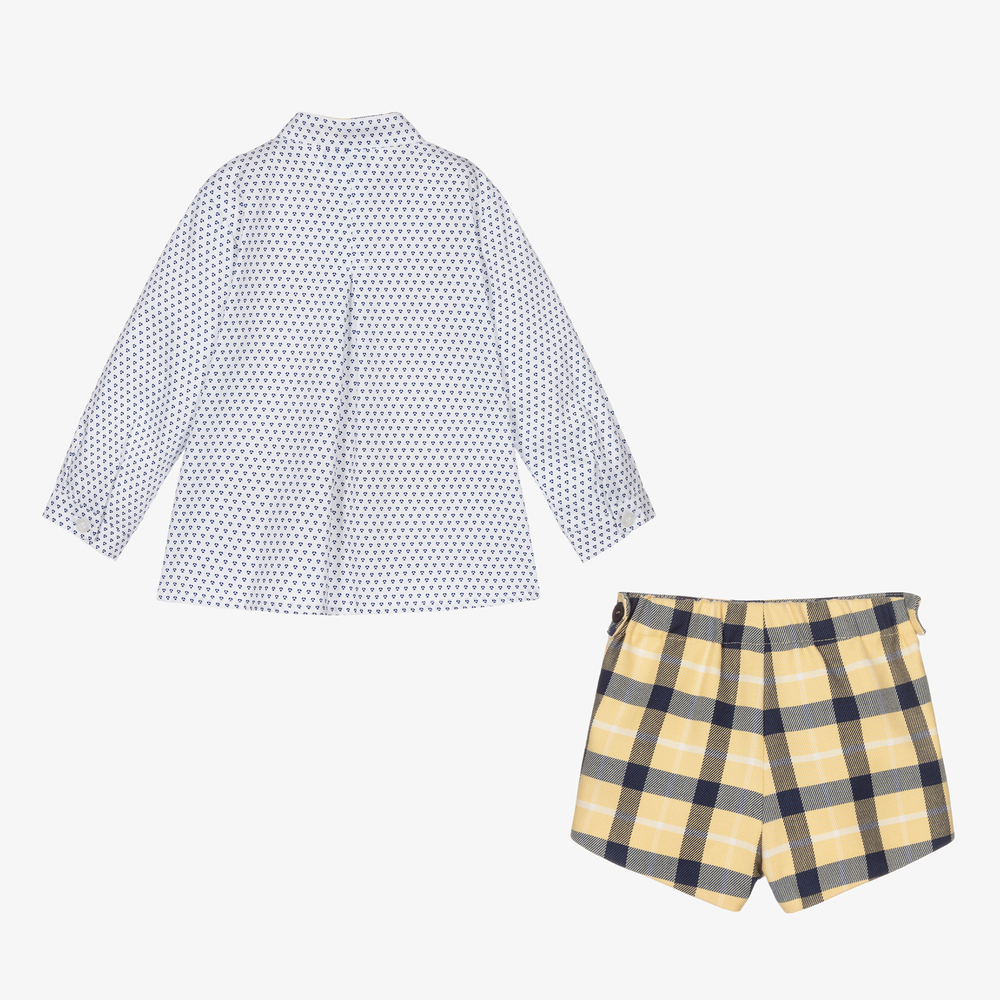 Miranda-Yellow & Blue Shorts Set | Childrensalon Outlet