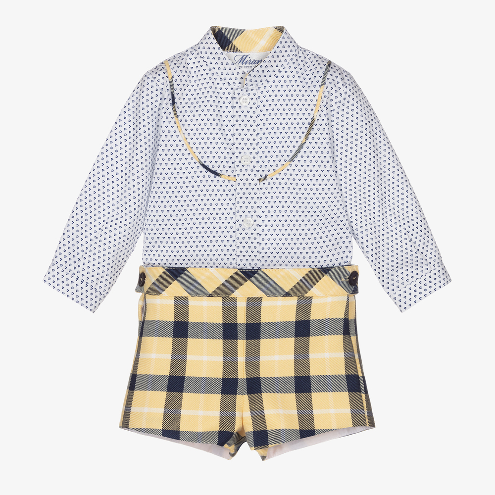 Miranda - Ensemble short jaune et bleu | Childrensalon