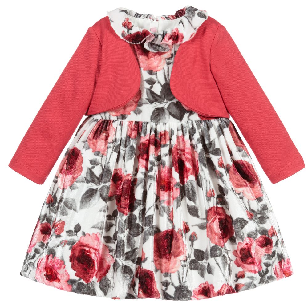 Miss Blumarine-Baby Girls Pink Velour Dress | Childrensalon Outlet