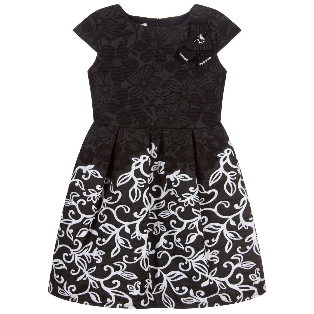 Miss Blumarine - Girls Black & White Dress | Childrensalon