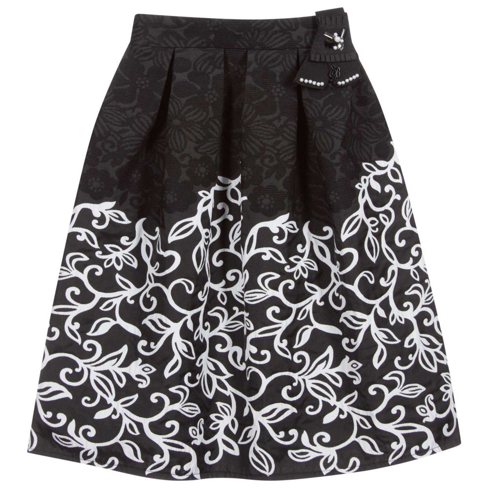 Miss Blumarine - Girls Black & White Skirt | Childrensalon