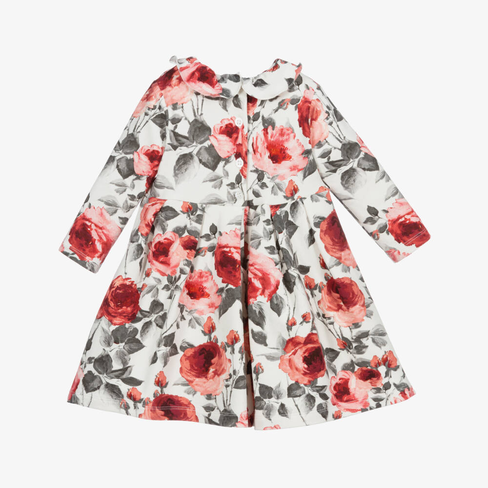 Miss Blumarine-Ivory & Pink Rose Baby Dress | Childrensalon Outlet