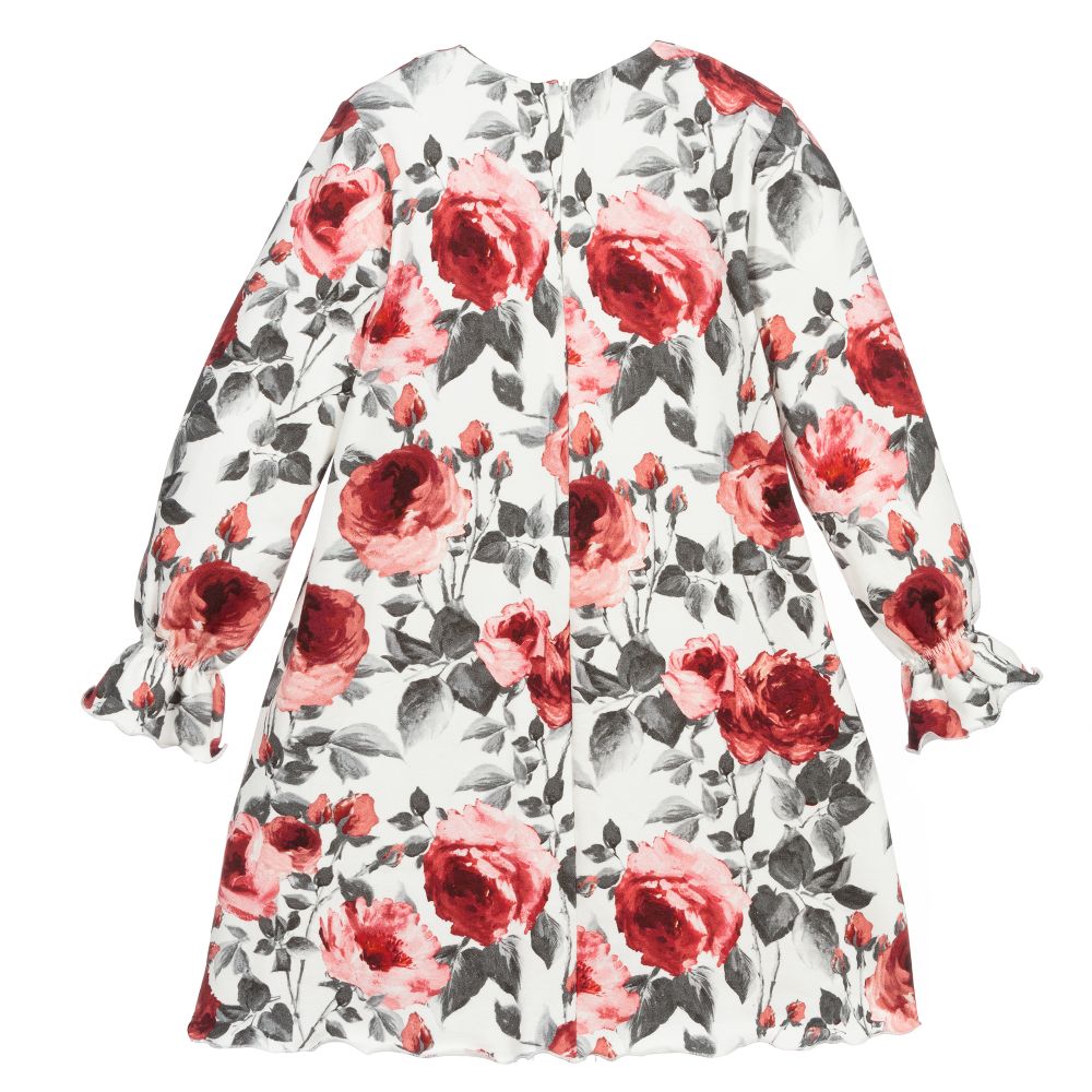 ميس بلومارين-فستان قطن جيرسي لون عاجي، زهري ورمادي | Childrensalon Outlet