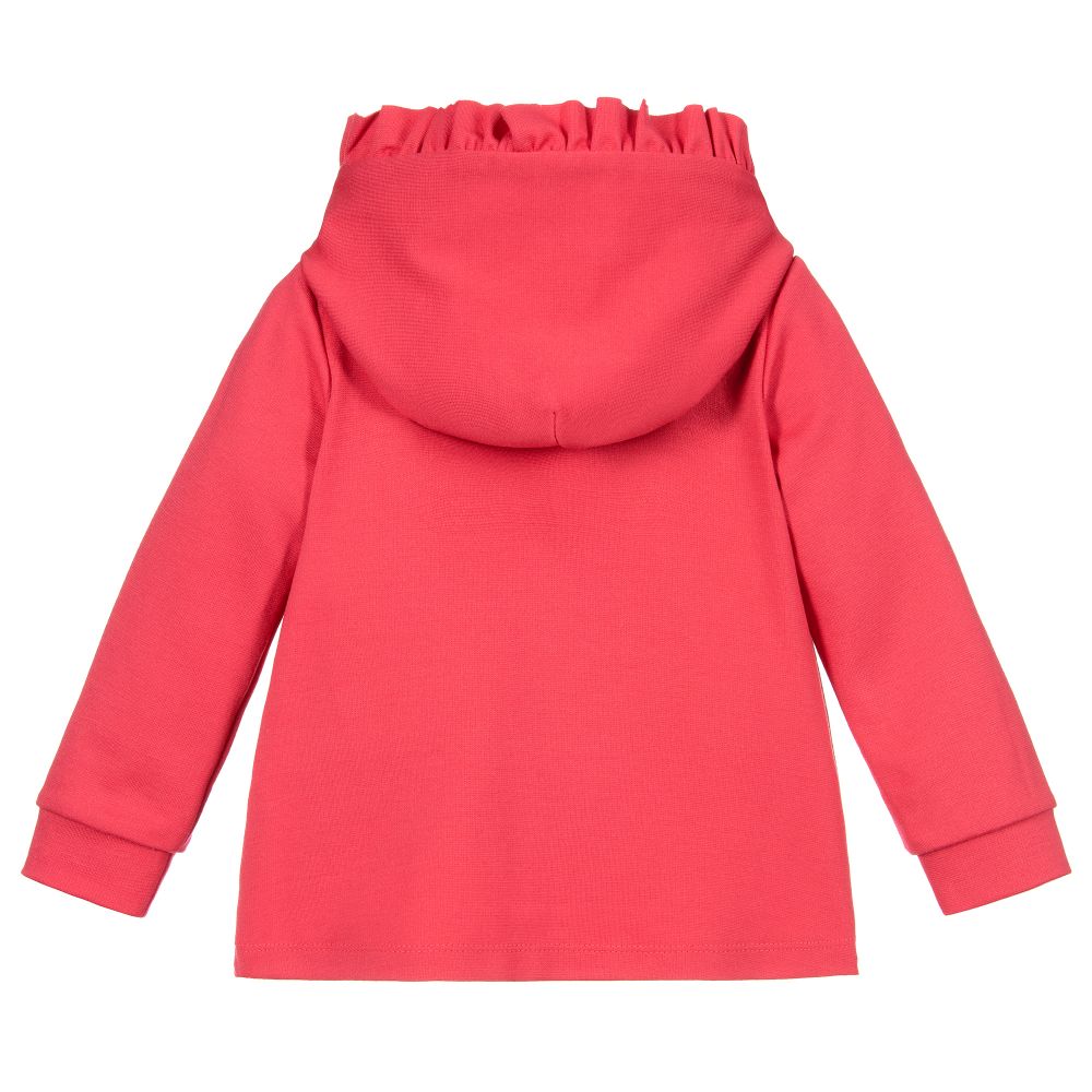 Miss Blumarine-Pink Zip-Up Cotton Jersey Top | Childrensalon Outlet