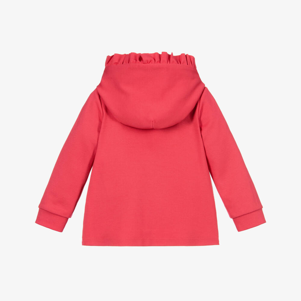 Miss Blumarine-Pink Zip-Up Cotton Jersey Top | Childrensalon Outlet