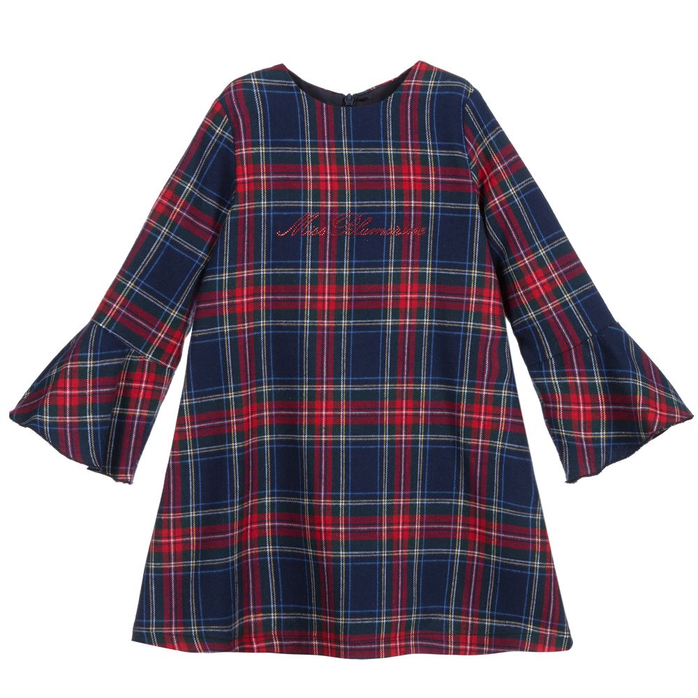 Miss Blumarine - Red & Blue Tartan Dress | Childrensalon