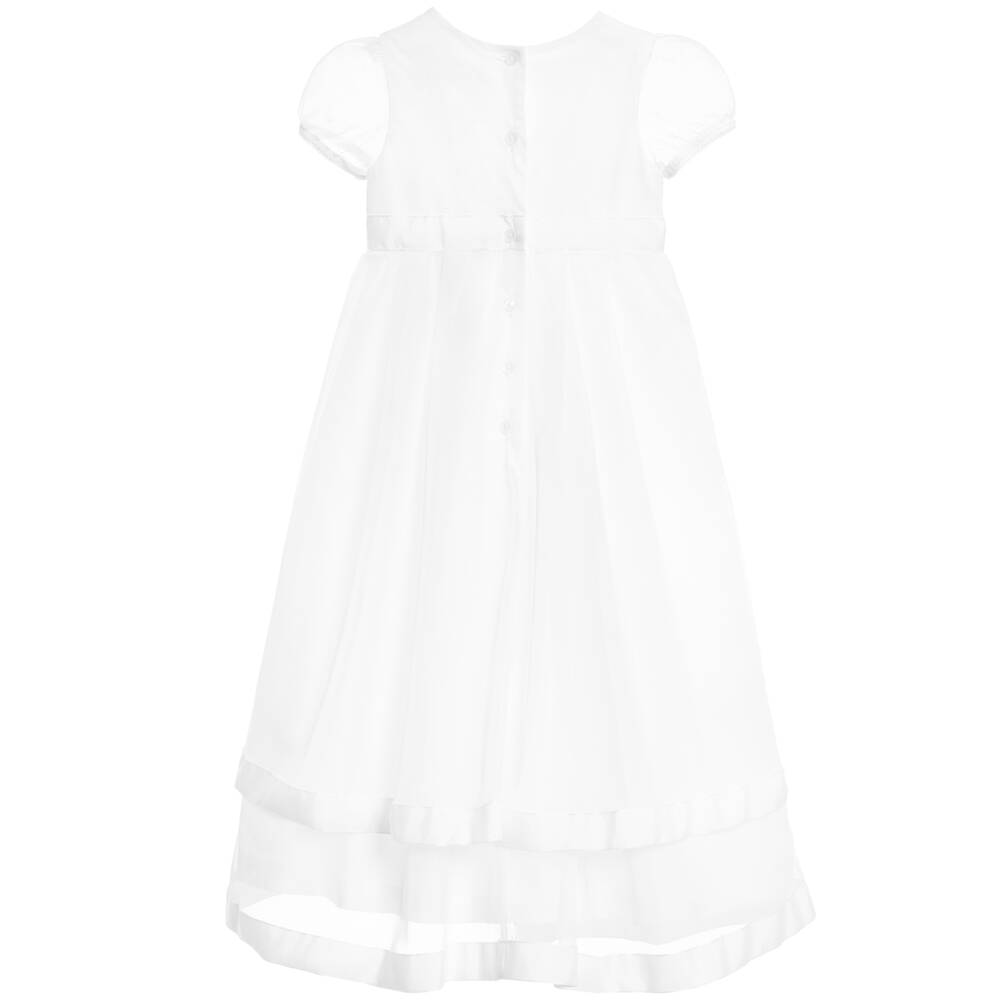 Miss Blumarine-White Ceremony Baby Gown & Headband Set | Childrensalon Outlet