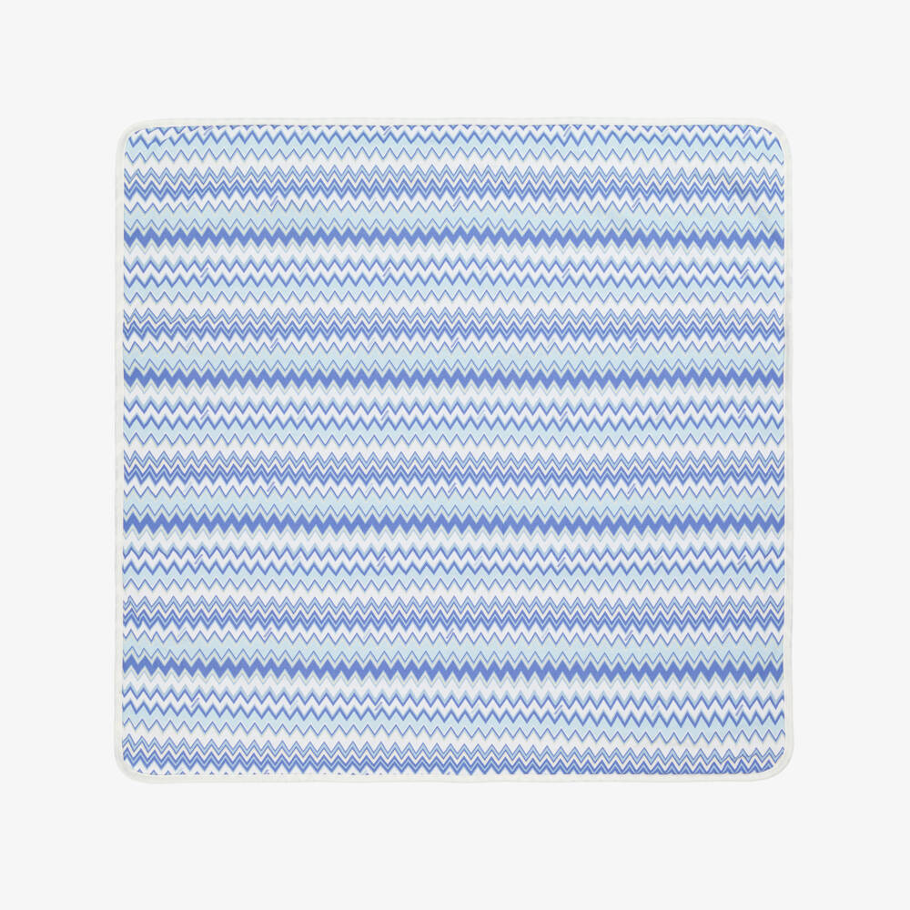 Missoni-Baby Boys Blue Cotton Zigzag Blanket (78cm) | Childrensalon Outlet