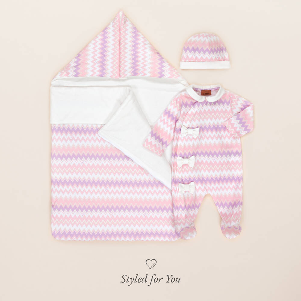 Missoni-Розовое хлопковое гнездышко зигзаг для девочек | Childrensalon Outlet