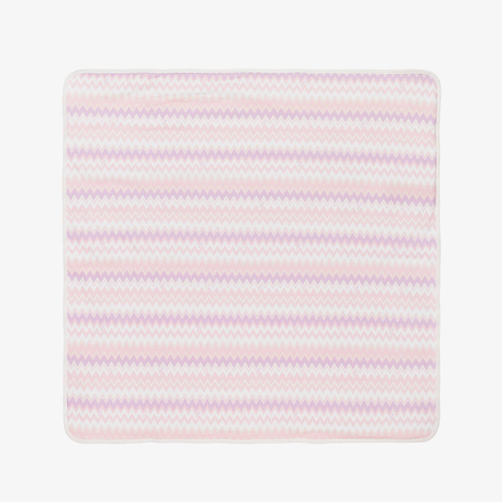 Missoni-Baby Girls Pink Zigzag Padded Blanket (80cm) | Childrensalon Outlet
