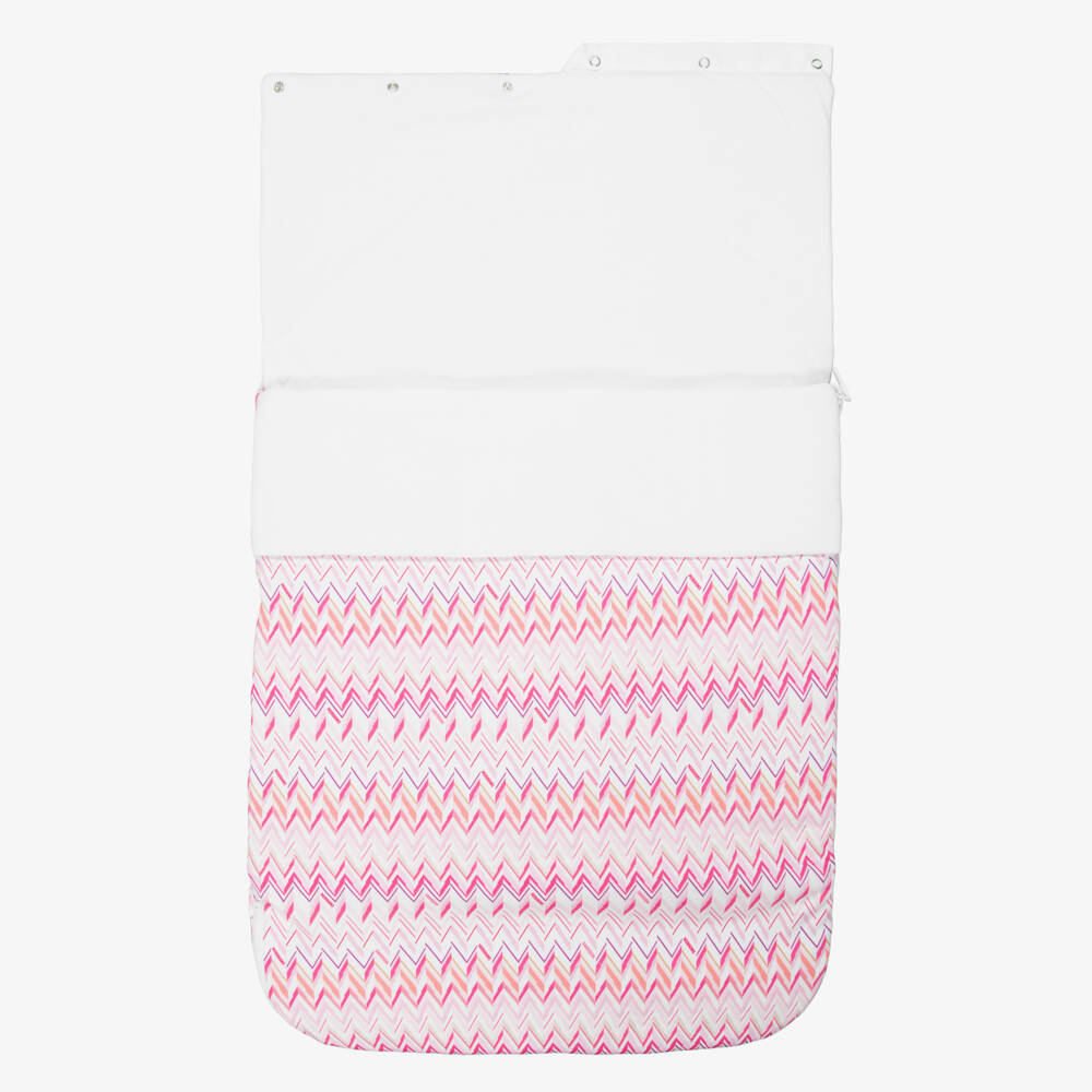 Missoni-Baby Girls Pink Zigzag Padded Cotton Nest (80cm) | Childrensalon Outlet