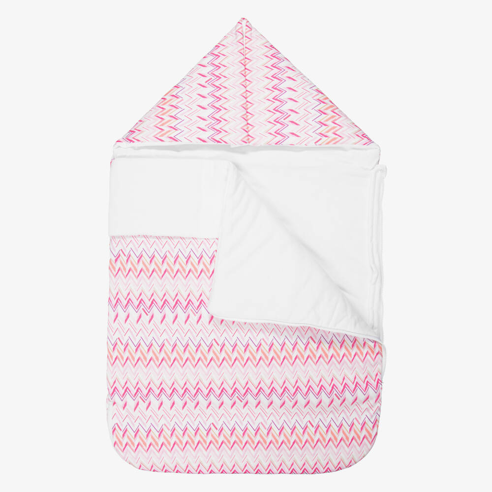 Missoni-Baby Girls Pink Zigzag Padded Cotton Nest (80cm) | Childrensalon Outlet