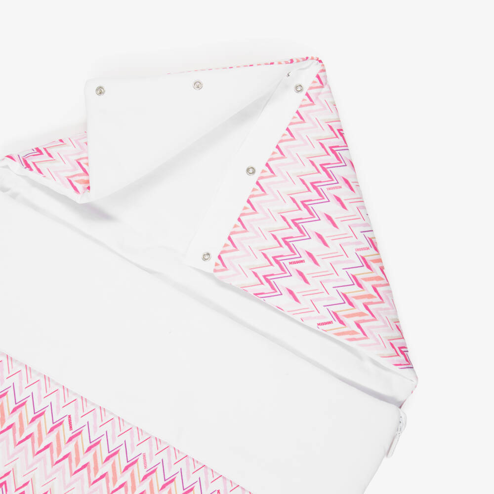 Missoni-Baby Girls Pink Zigzag Padded Cotton Nest (80cm) | Childrensalon Outlet