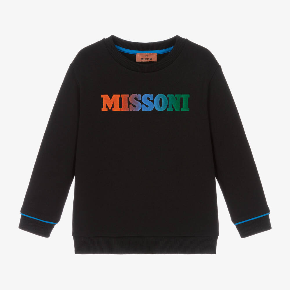 Missoni - سويتشيرت قطن لون أسود للأولاد | Childrensalon