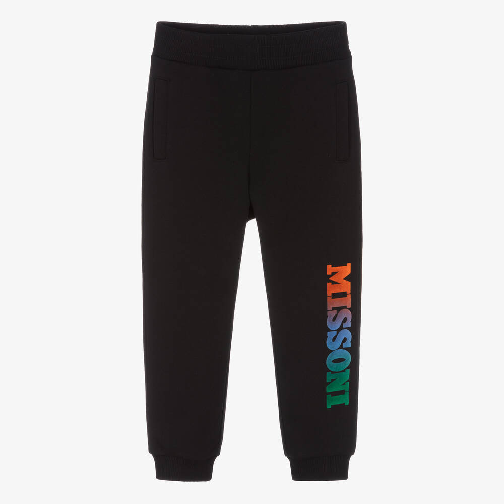 Missoni - Boys Black Organic Cotton Joggers | Childrensalon