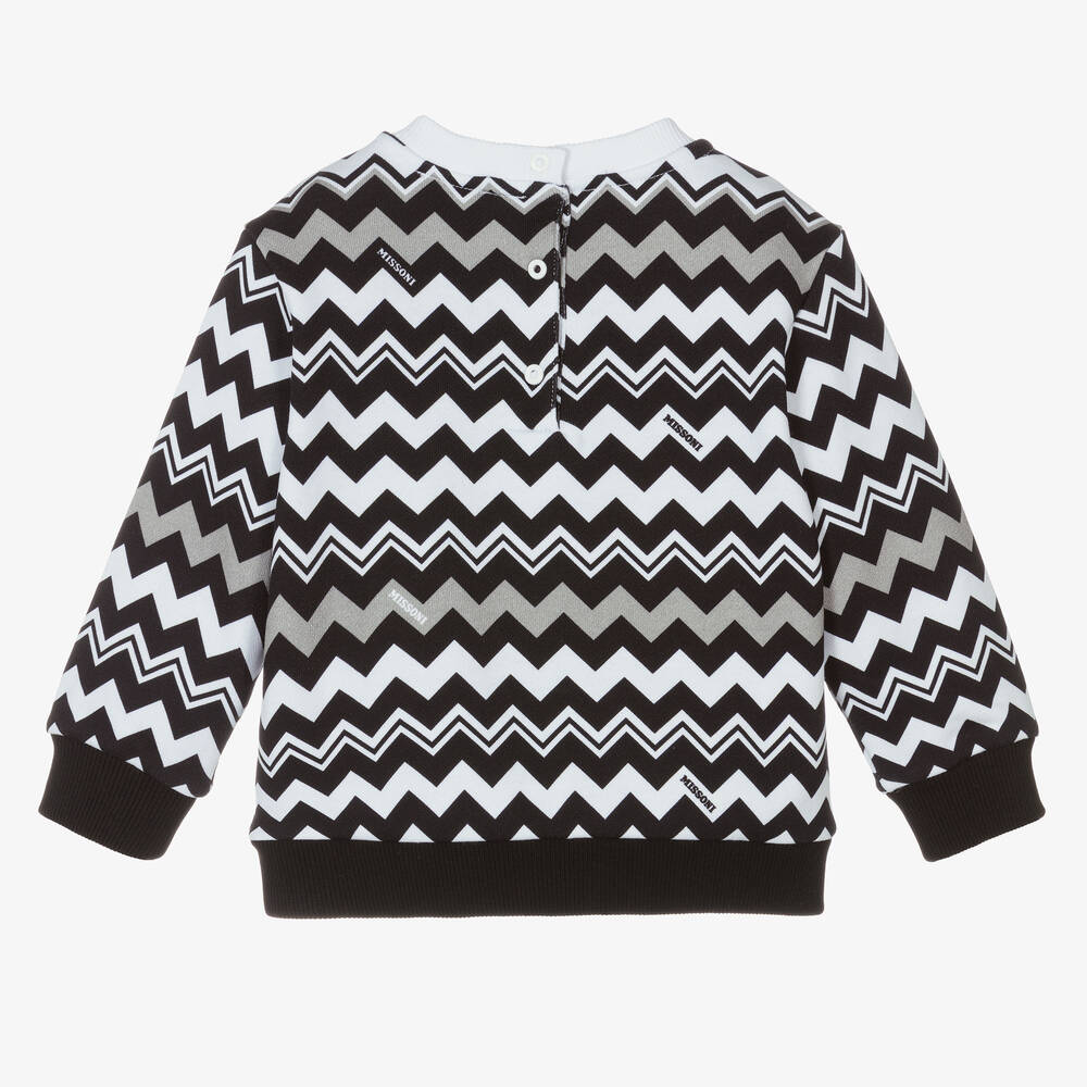 Missoni-Boys Black & White Zigzag Sweatshirt | Childrensalon Outlet