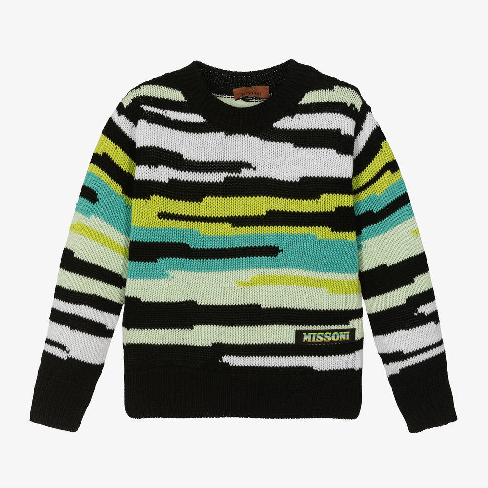 Missoni-Boys Black Zigzag Cotton Sweater | Childrensalon Outlet