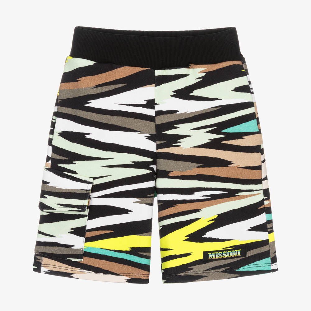 Missoni-Boys Black Zigzag Organic Cotton Shorts | Childrensalon Outlet