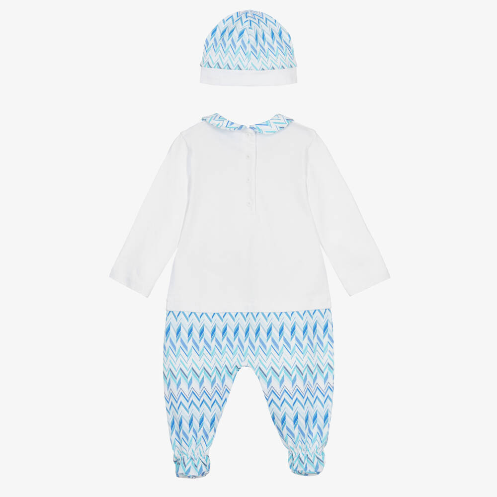 Missoni-Boys Blue Zigzag Pattern Babysuit Gift Set | Childrensalon Outlet
