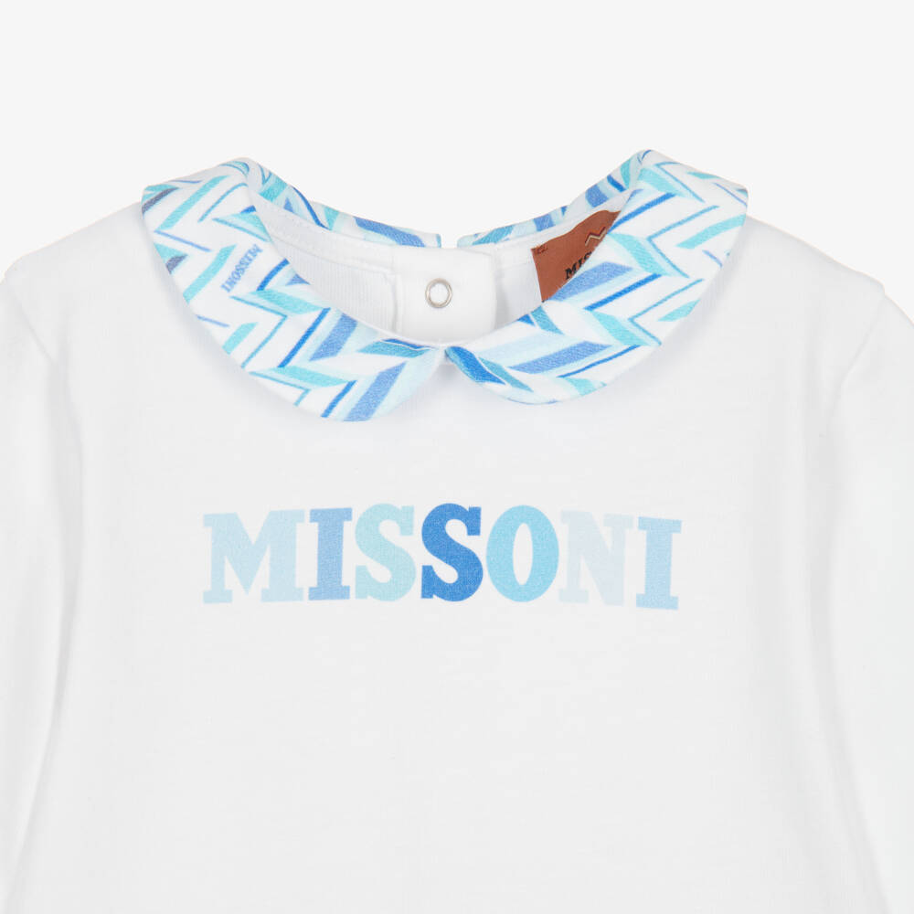 Missoni-Boys Blue Zigzag Pattern Babysuit Gift Set | Childrensalon Outlet
