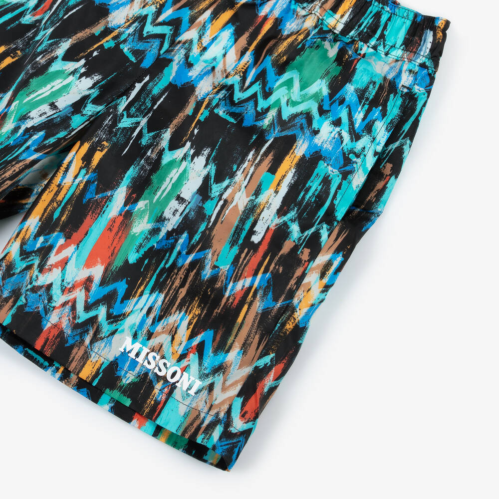 Missoni-Boys Blue Zigzag Swim Shorts | Childrensalon Outlet