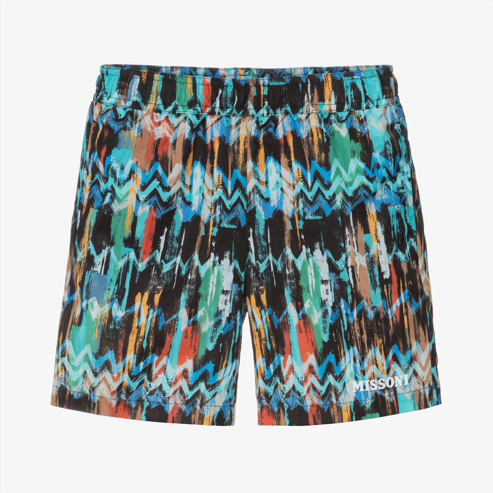 Missoni-Boys Blue Zigzag Swim Shorts | Childrensalon Outlet