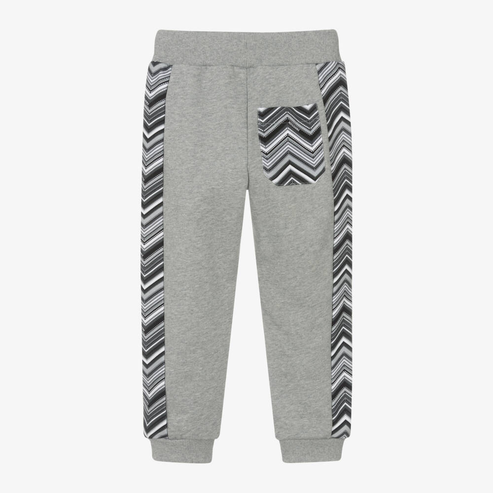 Missoni-Boys Grey Zigzag Cotton Trousers | Childrensalon Outlet