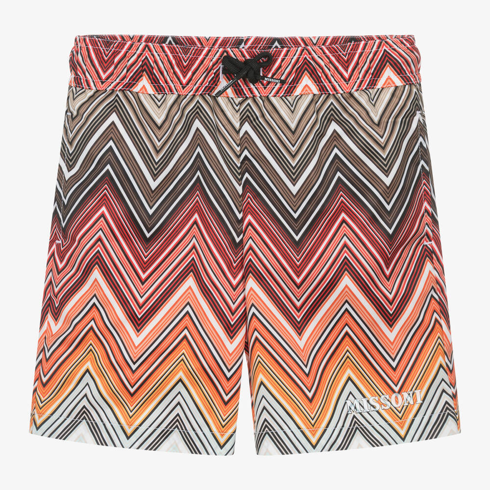 Missoni-Boys Orange Zigzag Swim Shorts | Childrensalon Outlet