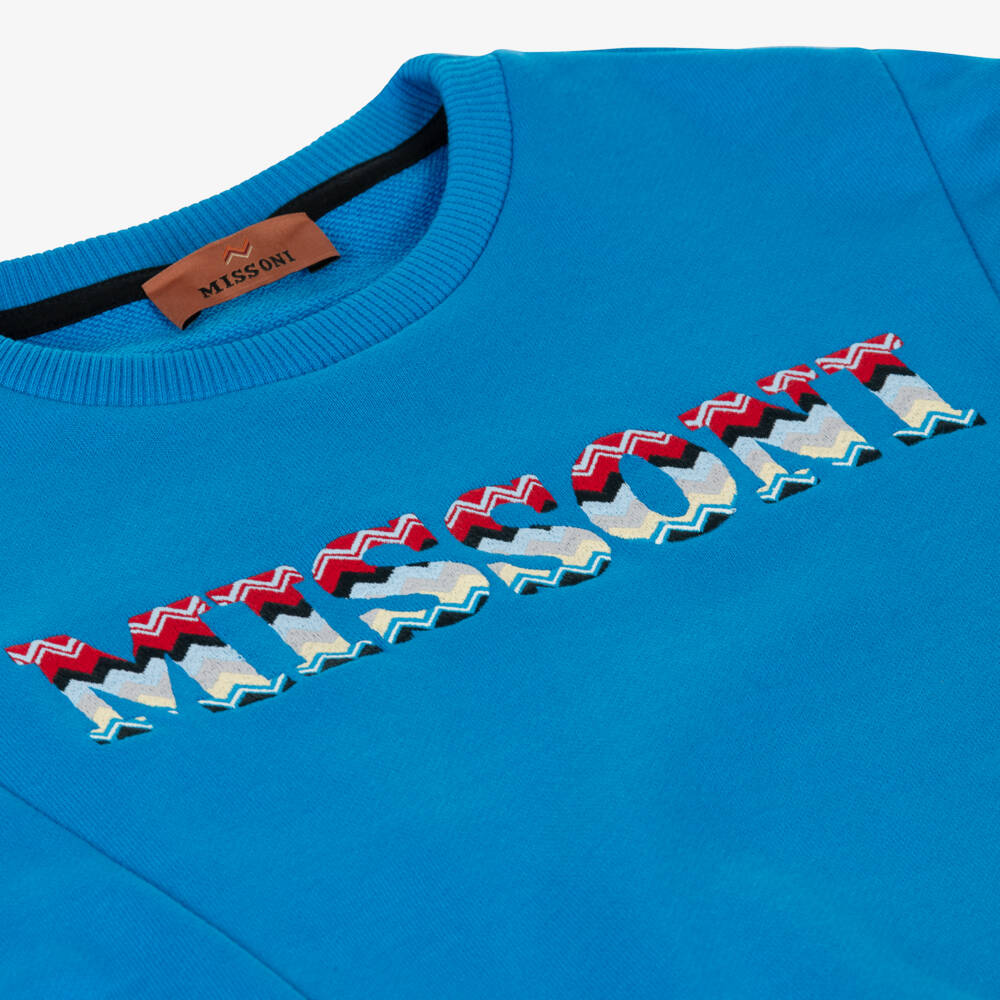 Missoni-Boys Organic Cotton Blue Jumper | Childrensalon Outlet