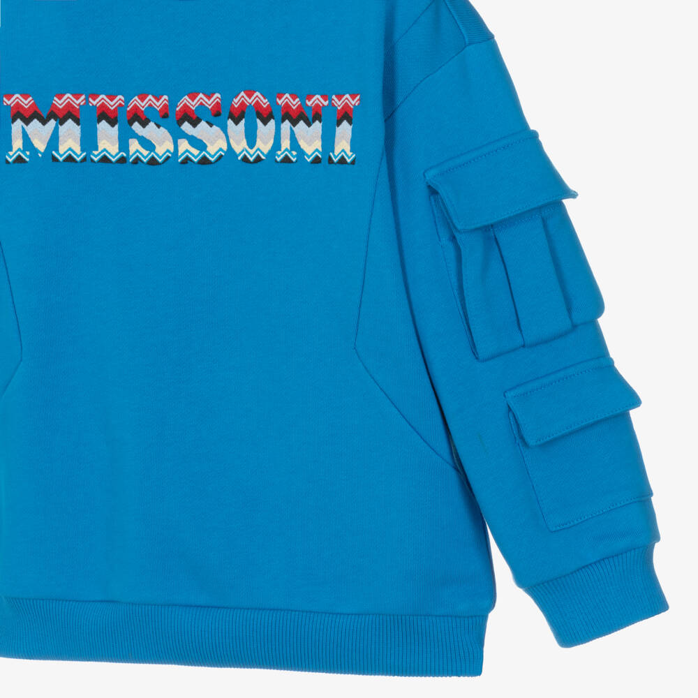 Missoni-Boys Organic Cotton Blue Jumper | Childrensalon Outlet