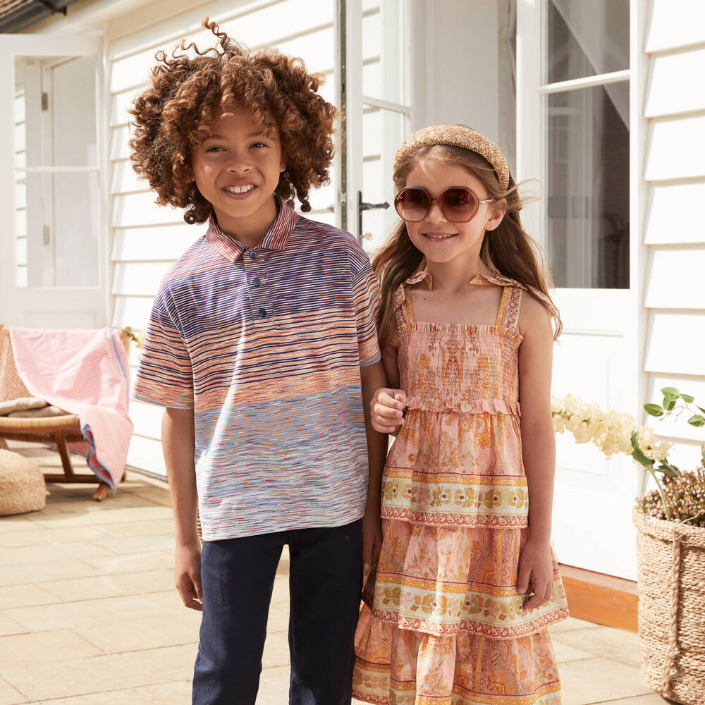 Missoni-Boys Vibrant Striped Polo Top | Childrensalon Outlet