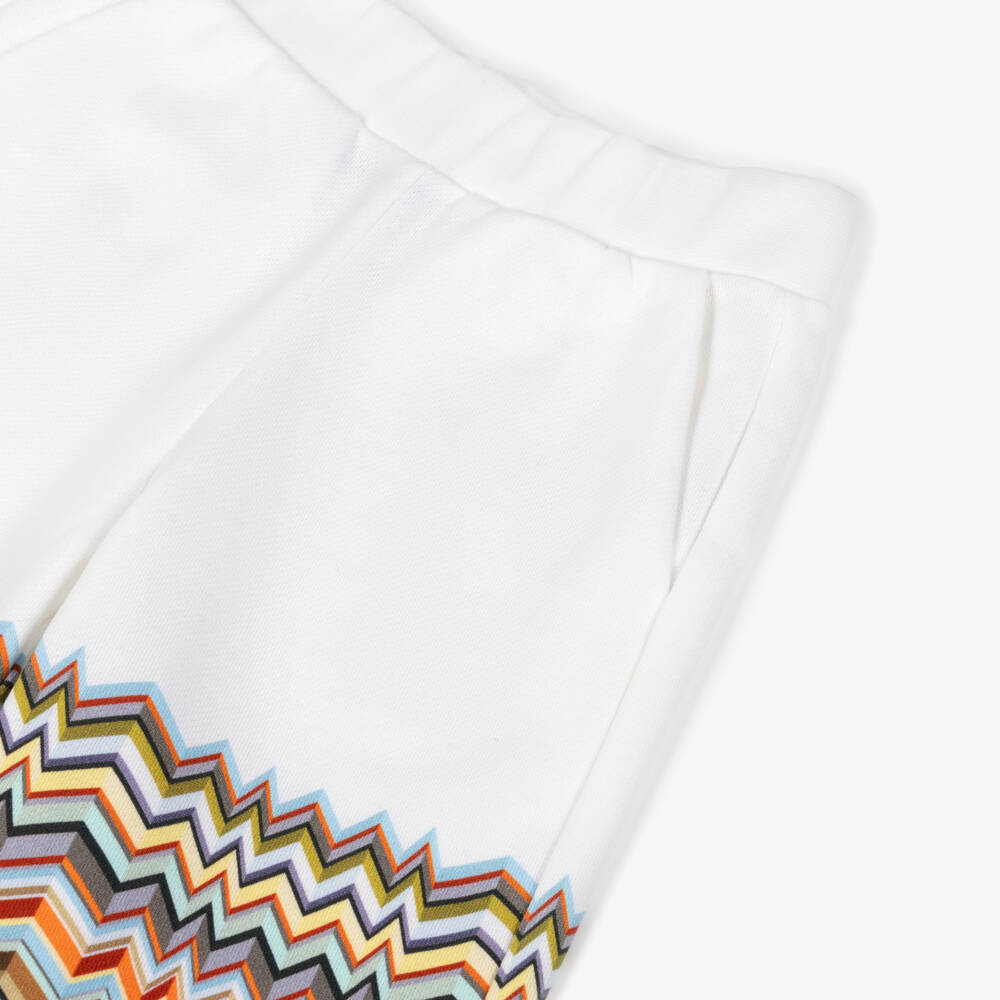 Missoni-Boys White Cotton Zigzag Pattern Shorts | Childrensalon Outlet